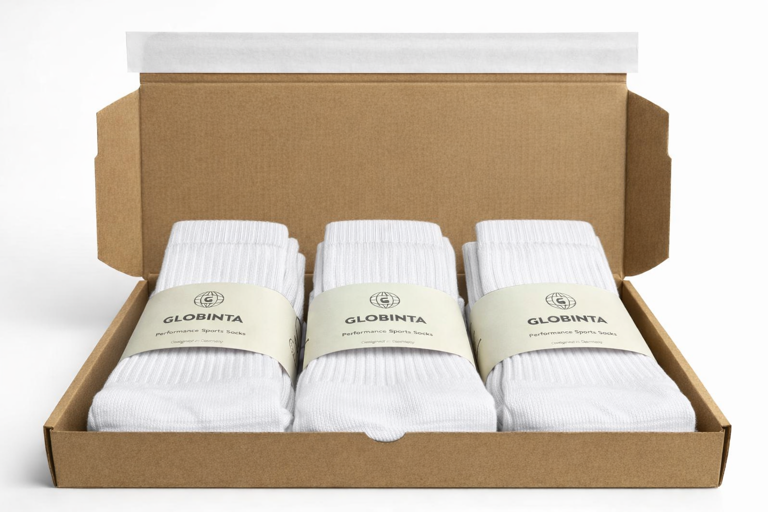 3er Pack Performance Sportsocken Weiß